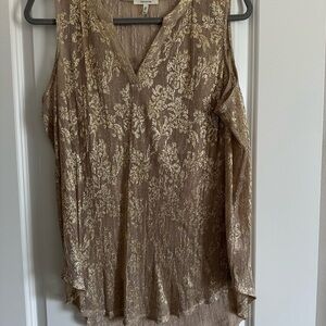 Maurices Gold-Accent Brown Cold-Shoulder Tunic